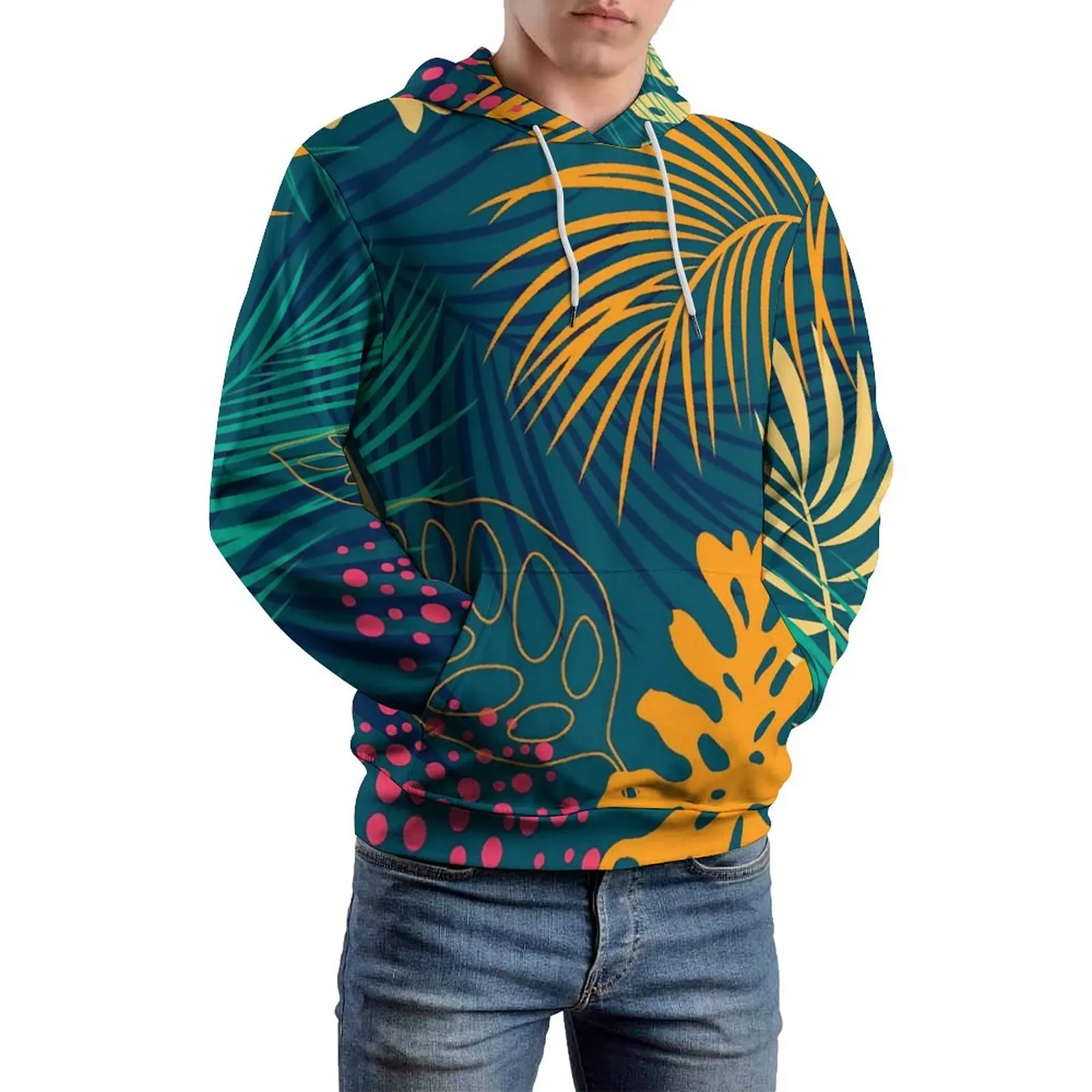 

Plants Casual Hoodies Long Sleeve Leaves Print Cute Pullover Hoodie Spring Street Style Graphic Oversize Hooded Sweatshirts
