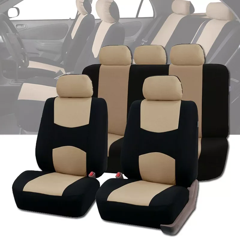 

Set Car Seat Covers Universal Fit Car Seat Protectors High Quality Auto Car Interior Accessories Beige For Lada Largus