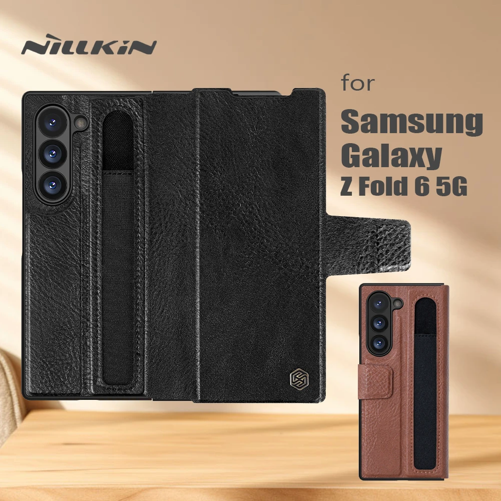 Чехол Nillkin для Samsung Galaxy Z Fold 6 5G Aoge роскошный кожаный флип-чехол с подставкой ручки