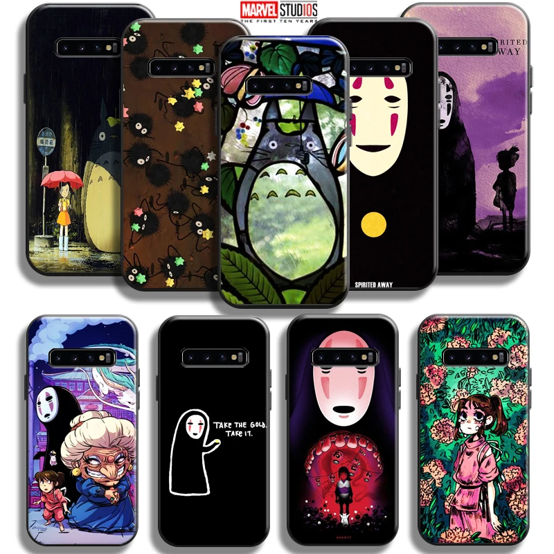 

Spirited Away Totoro No Face Man For Samsung Galaxy S10 5G S10 Plus Lite S10E S10 Phone Case Black Funda Liquid Silicon Coque