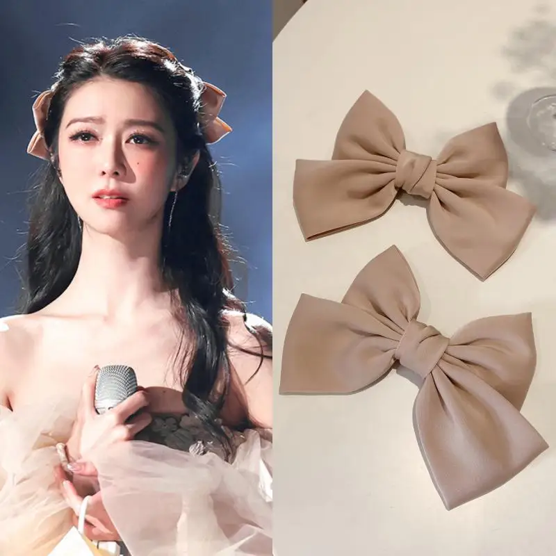 

Korean version bow hairpin a pair of 2 temperament top clip high ponytail super fairy broken hairpin back head side headdress