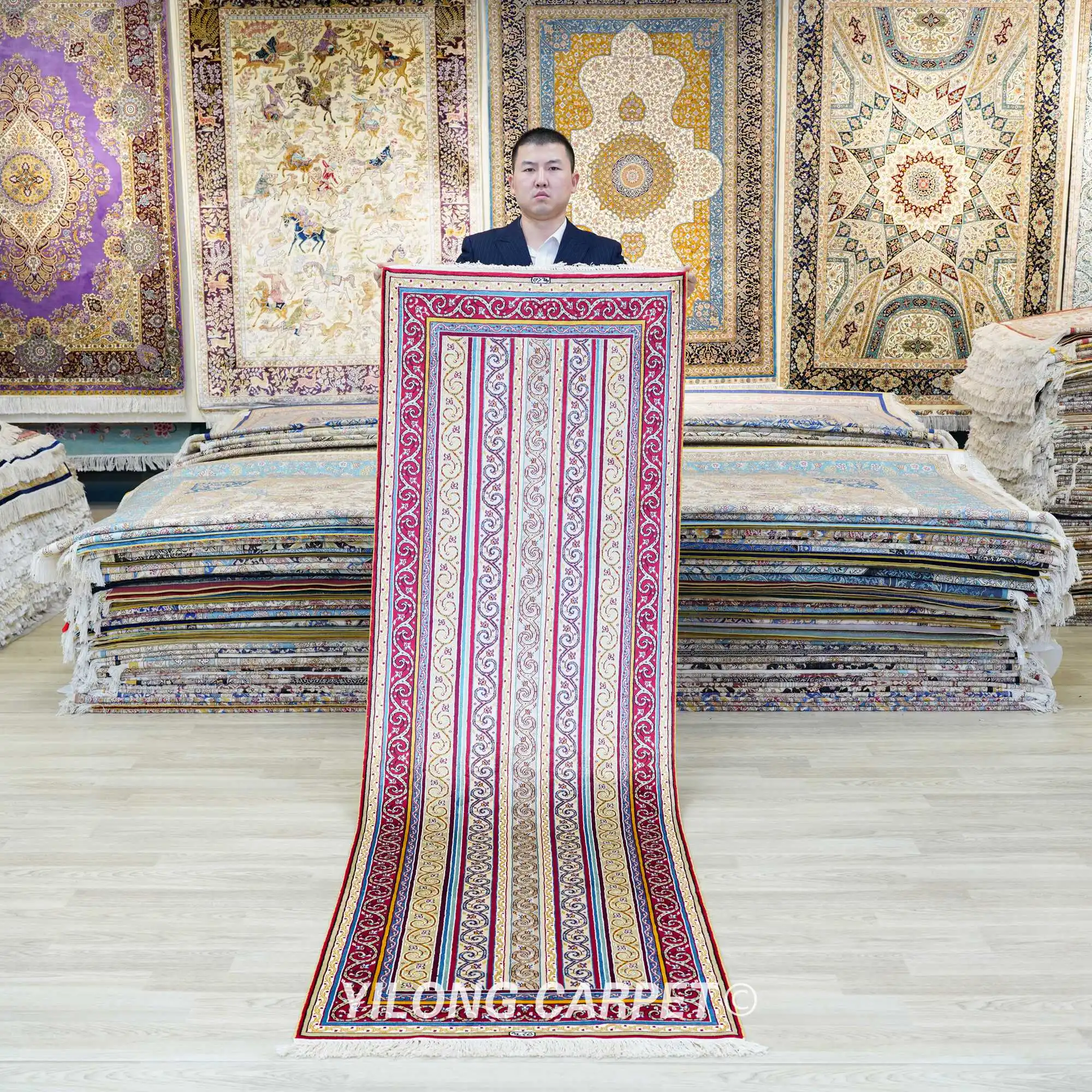 2 5 'x8' винтажный персидский шелковый коврик для бега Isfahan Цветочные бегунки