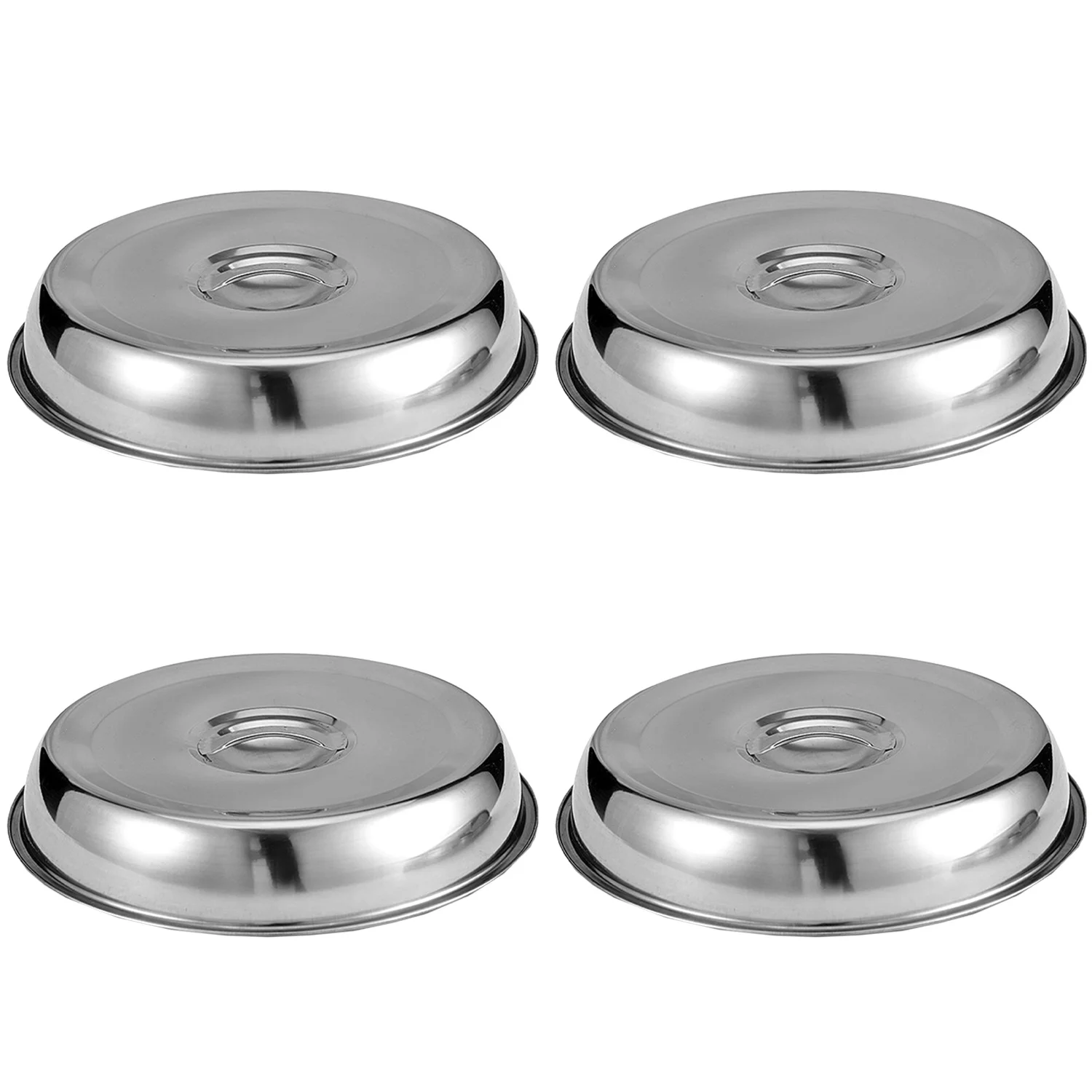 

4 Pieces Cheese Melting Dome 9 Inches Basting Cover Round Stainless Steel Grill Dome Cover Steaming Cover for BBQ Camp