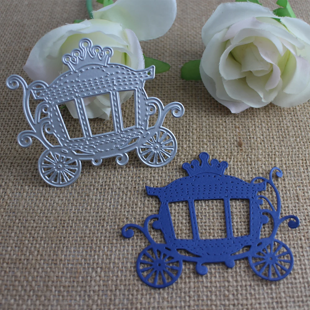 

Crown Carriage Metal Cutting Dies Rocker Card Template DIY Scrapbook Kids Happy Birthday Photo Card Making Embossed Paper Craft