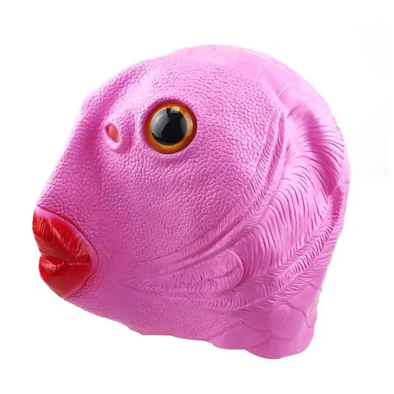 

Funny Toy Fish Head Mask Rubber Latex Fish Face Cover Party Helmet Animal Headgear Safe Face Cover Performance Prop