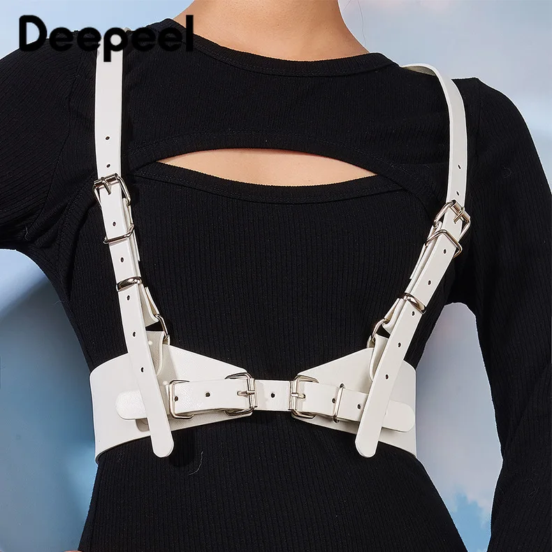

Deepeel PU Leather Belt Adjustable Shoulder Strap Pin Buckle Waistband Vintage Girdle for Woman Clothing Decorative Accessories