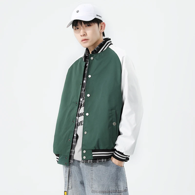 

Mens Jacket Trend New Button Casual Letter Coats Round Neck Baseball Uniform 2022 Spring And Autumn Tide Brand Clothes