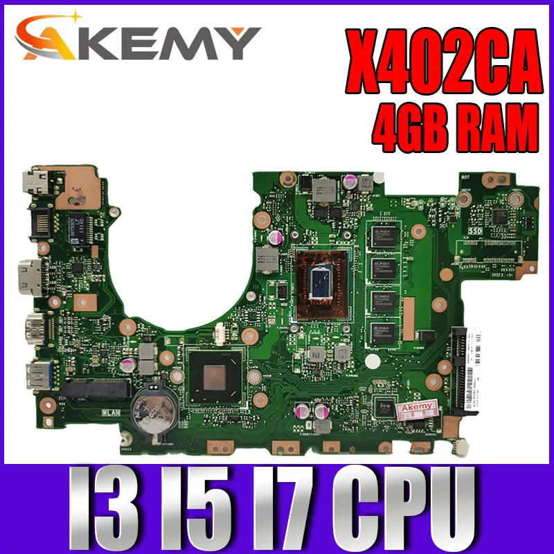 

X402CA X502CA Motherboard with I3 I5 I7 CPU 4GB RAM for ASUS X502C X402C F402C Laptop Motherboard X402CA X502CA Mainboard