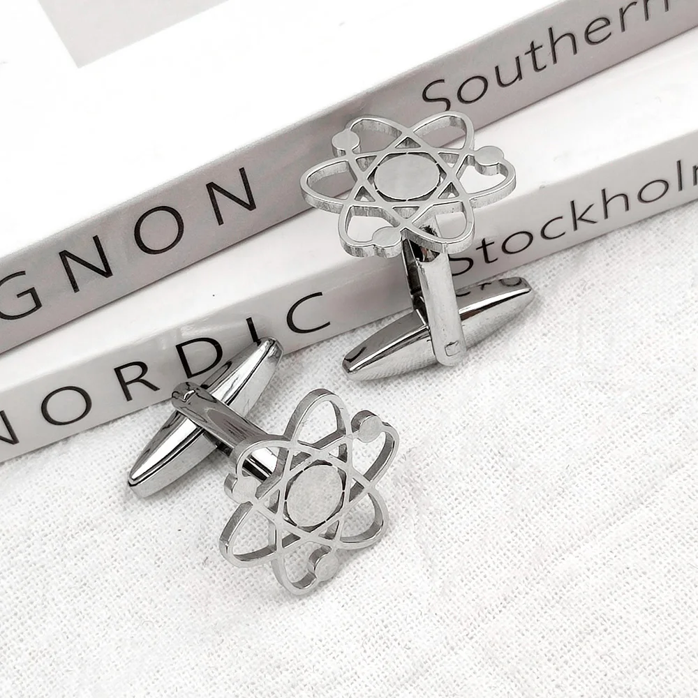 Men's Luxury Stainless Steel Cufflinks Select High-Quality Planet Running Trajectory Cufflinks Accessories Wholesale