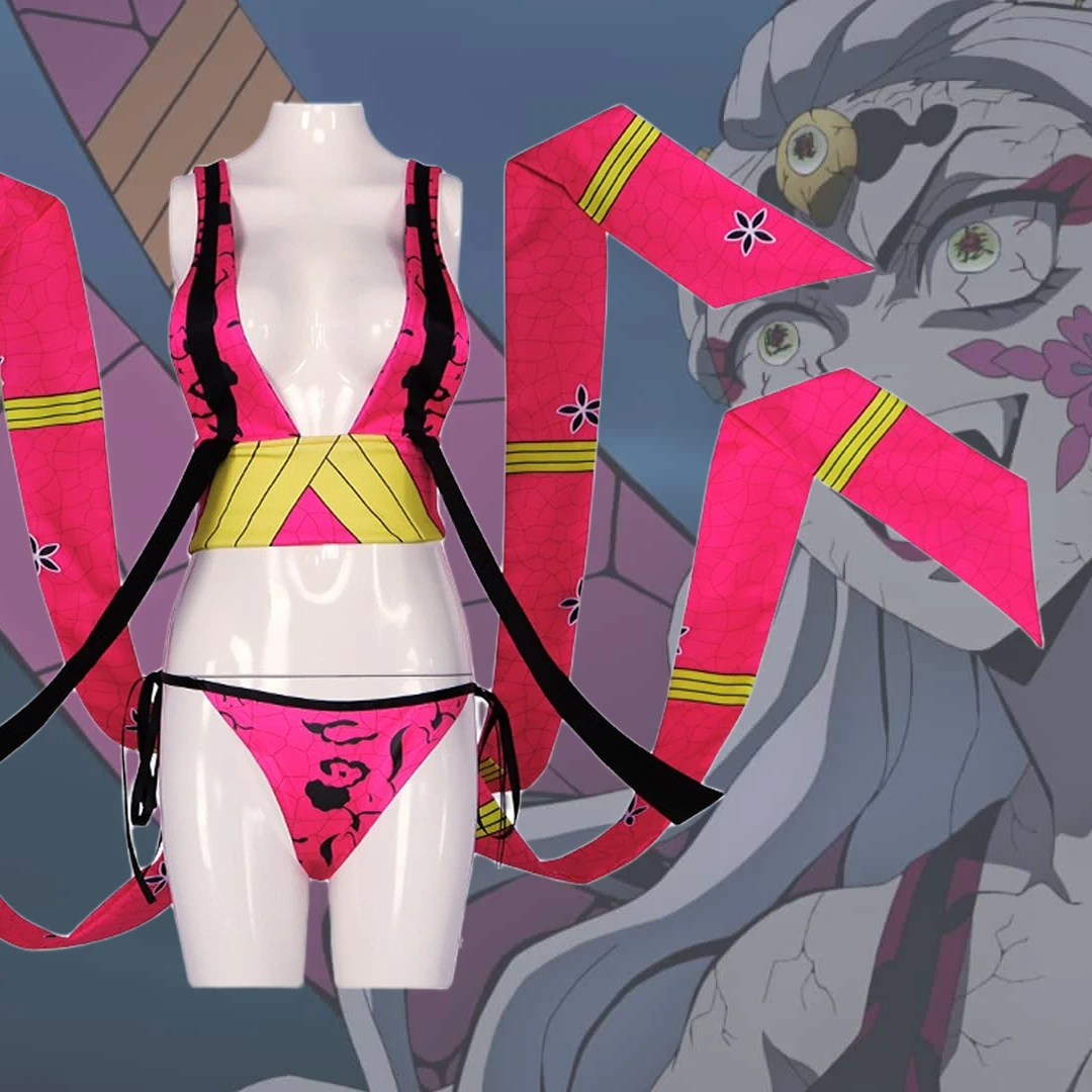 

Kimetsu no Yaiba Demon Slayer Anime Cosplay Costume Daki COS Uniform Bra Panty Suit Set Halloween Party Performance Women Girls