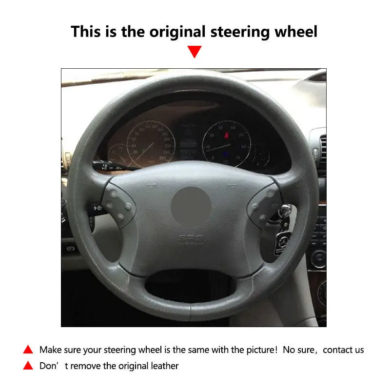 Замшевый кожаный чехол на руль автомобиля для Mercedes Benz C-Class W203 2001 2002 2003 2004 2005 2006 2007