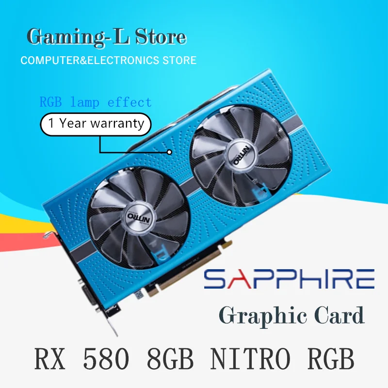 SAPPHIRE RX 580 8GB NITRO Graphics Cards GPU Radeon RX 580 GME 8GB Nitro