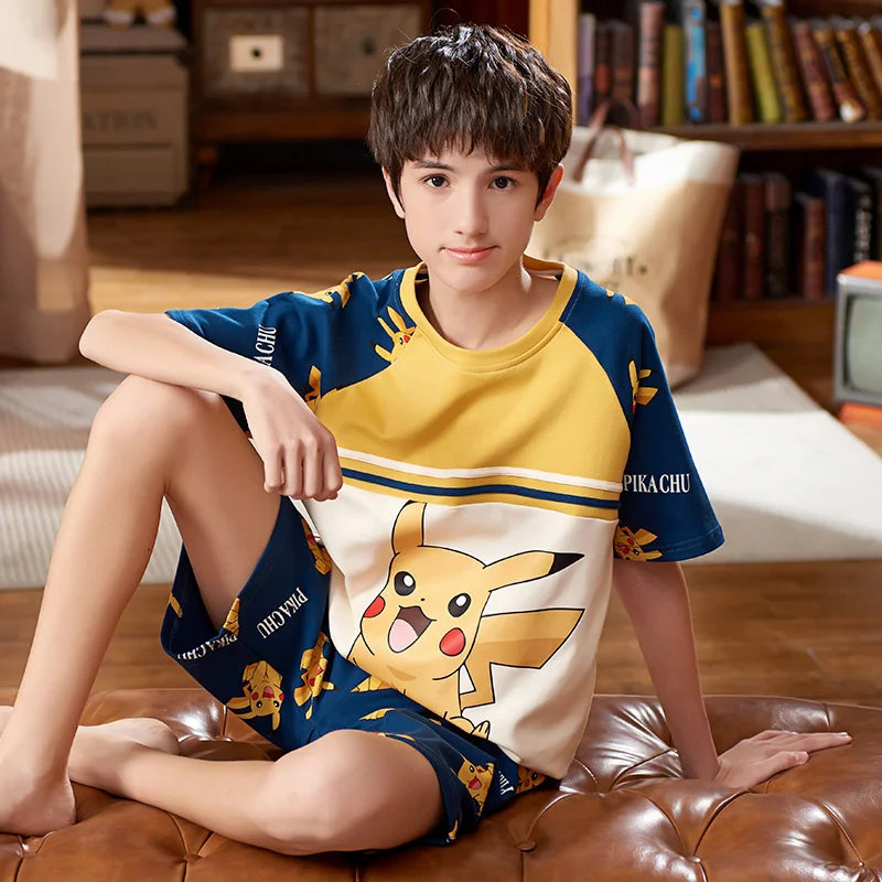 Pokemon Pikachu Kawaii Kids Pajamas Children Sleepwear Baby Pajamas Sets Boys Girls Animal Pyjama Spring Summer Pajamas Clothes images - 6