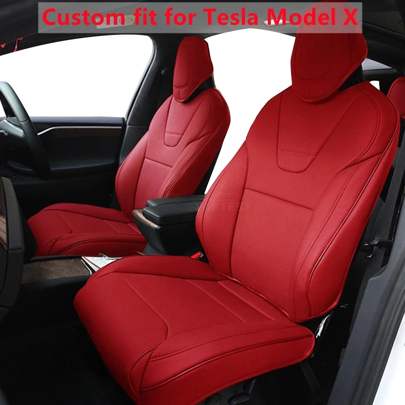 

Tesla Model X Custom Fit Car Seat Cover Accessories For 2018-2021 Full Covered High Quality Leather 5 6 7 Seaters Cushion