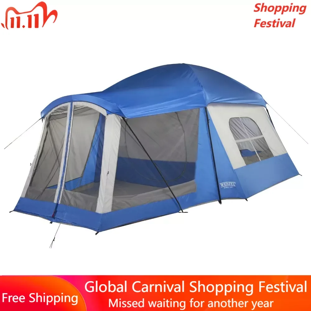 

8-Person Cabin Tent Camping Tent Travel 16'x11' Tents Outdoor Camping Waterproof Naturehike Free Shipping Shelters Hiking Sports