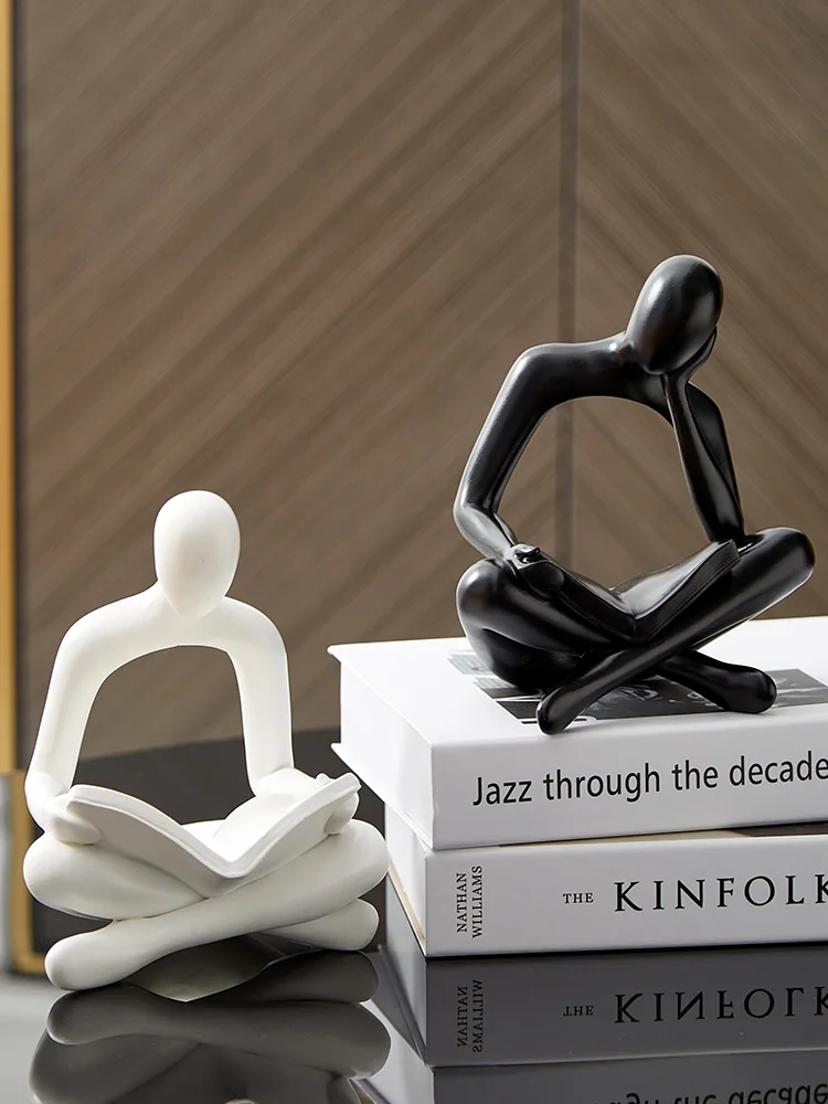 

Nordic Home Decoration Abstract Figures Reading Book Statue Study Office Decoration Room Living Room Decoration Accessories Gift