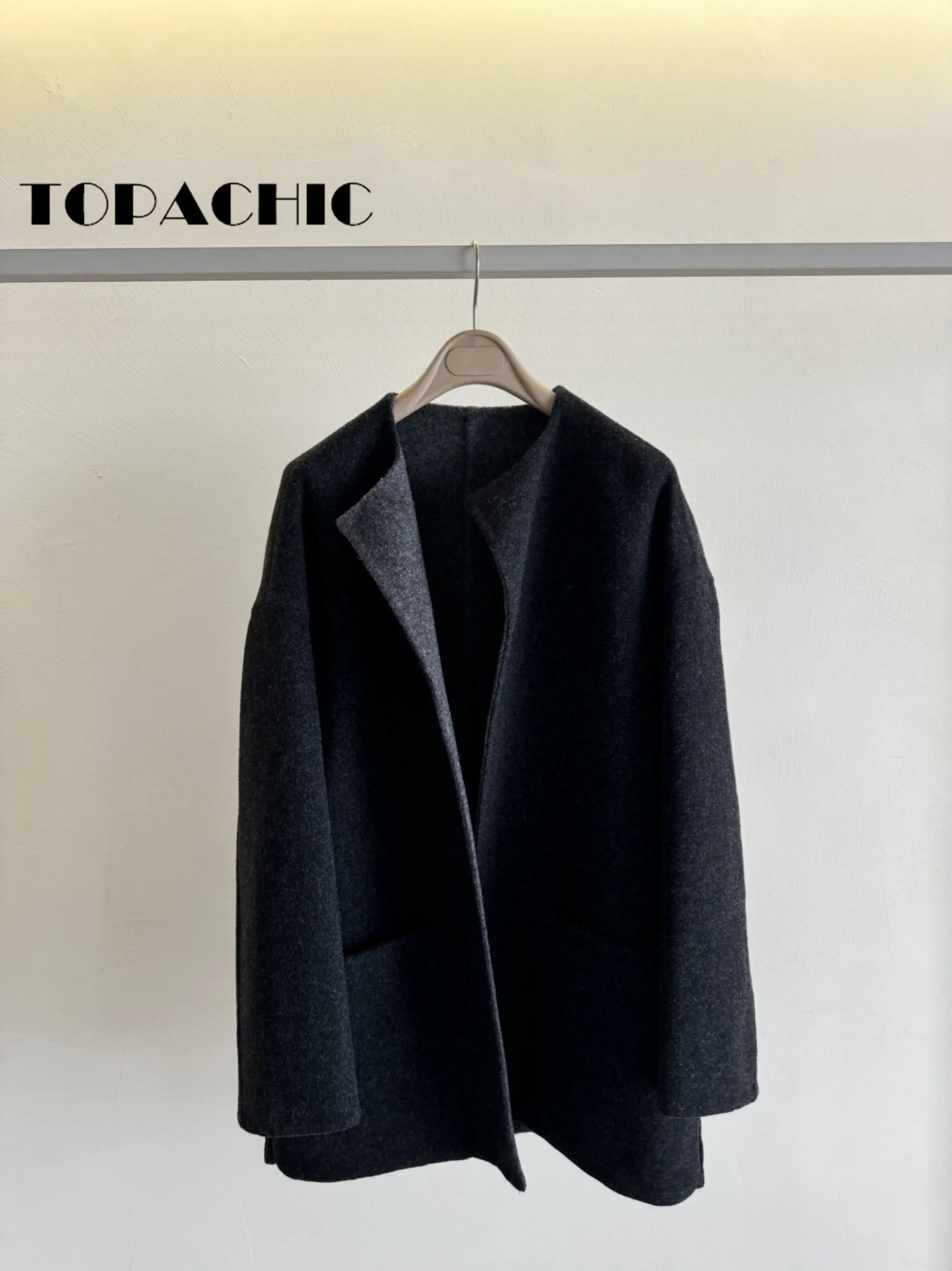 12.20 TOPACHIC-Женское высококачественное двустороннее кашемировое шерстяное пальто с