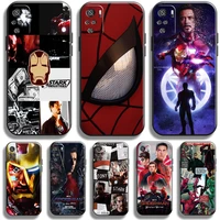 marvel avengers spiderman iron man phone case for xiaomi redmi note 10 10s pro redmi note 10 10t 5g carcasa liquid silicon back