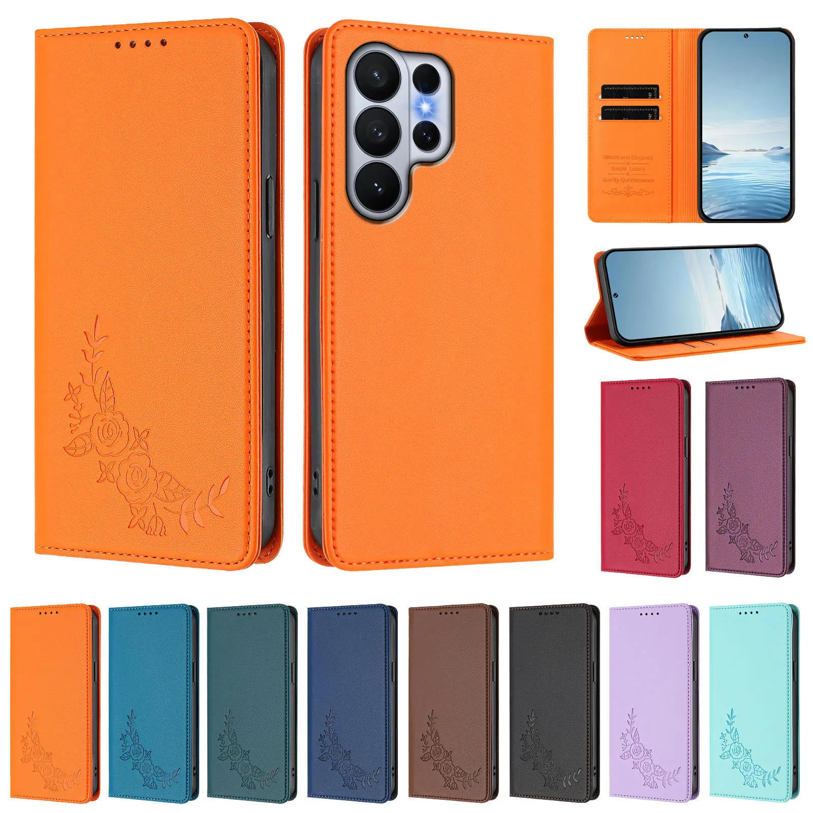 Фото Кожаный флип-чехол с цветами лотоса для Nokia G400 C300 G42 G22 G21 G11 XR20 X30 X20 C32 C30 C12 C10 C02 C01, магнитный, на 2 карты, Coque №4
