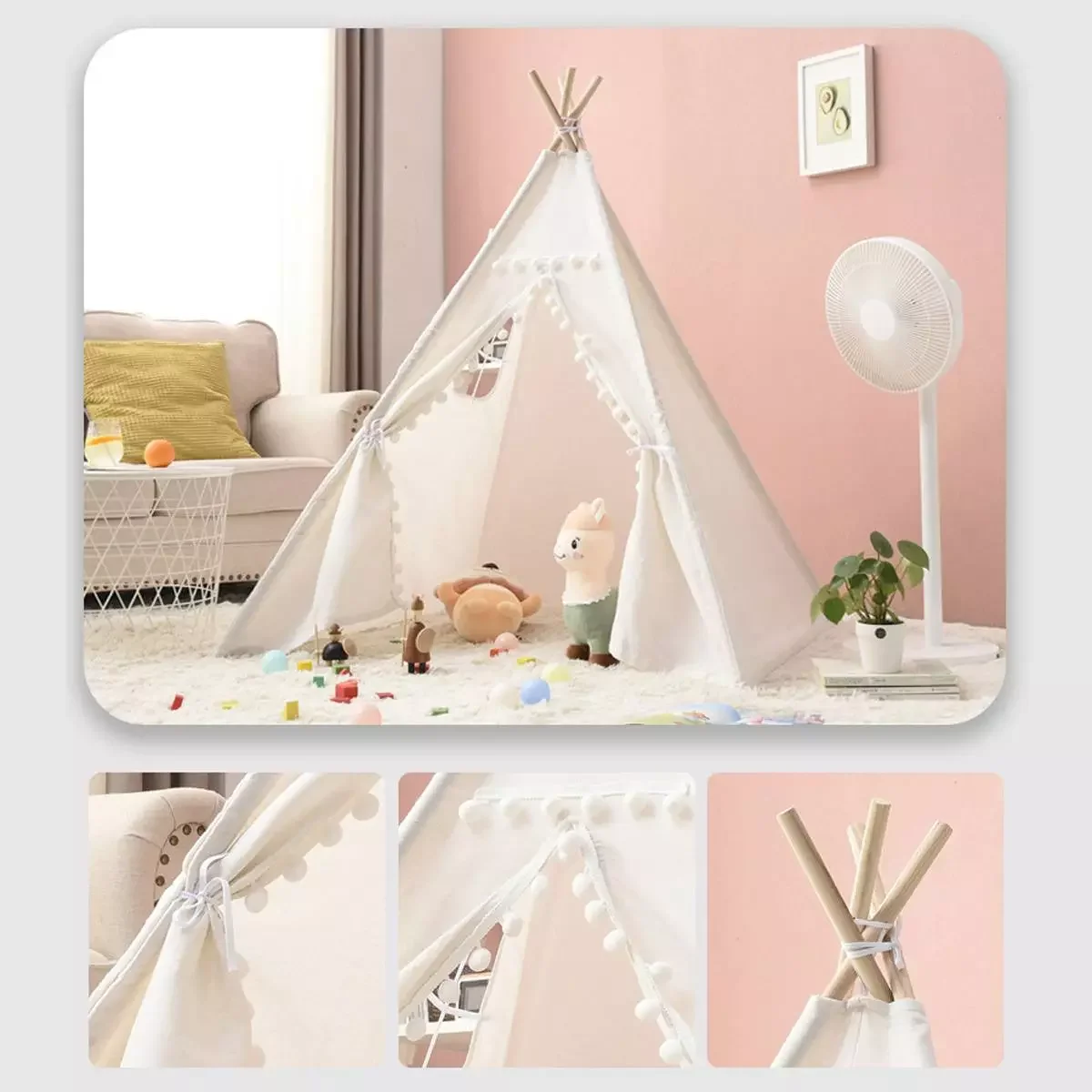 

1.6M Large Kids Tent Teepee Portable Children Game Play House Indoor Outdoor Indian Castle Folding Baby Child Wigwam Tents Tipi