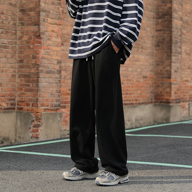 

5 Colors Sweatpants Men's Loose Casual Solid Color Pants Japanese Harajuku Straight Tie Feet Male Trend Leisure Trousers