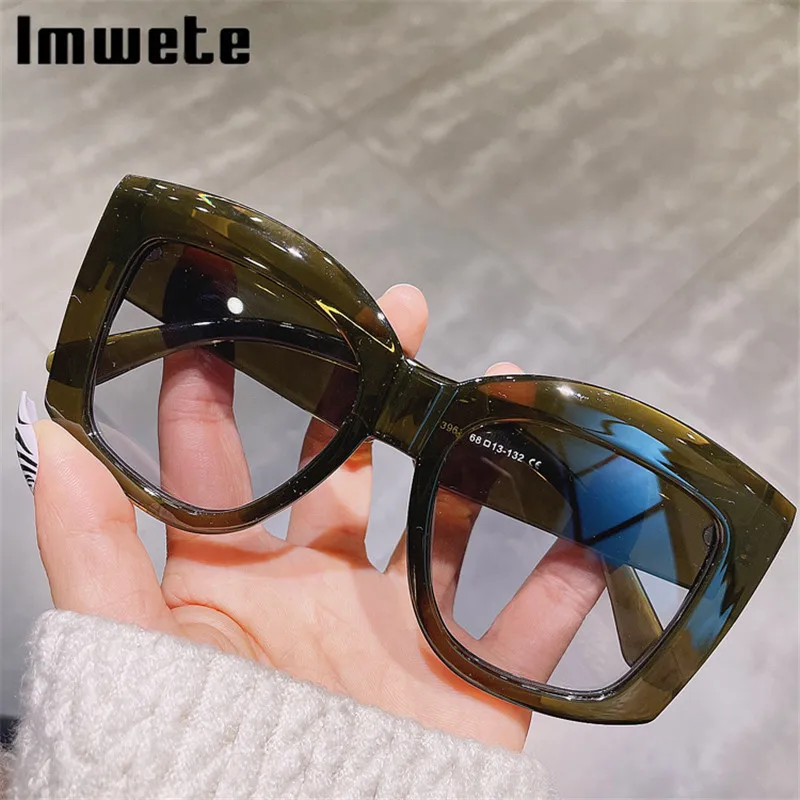 

Imwete новые Квадратные Солнцезащитные очки женские оверсайз для улицы Eywear винтажные брендовые дизайнерские UV400 большие оправы черные фиолет...
