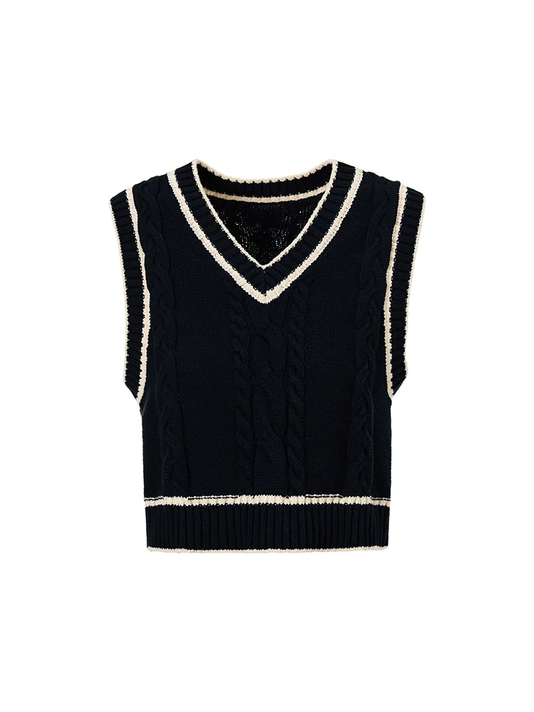 Женский жилет контрастных цветов оригинальный дизайнерский вязаный в стиле