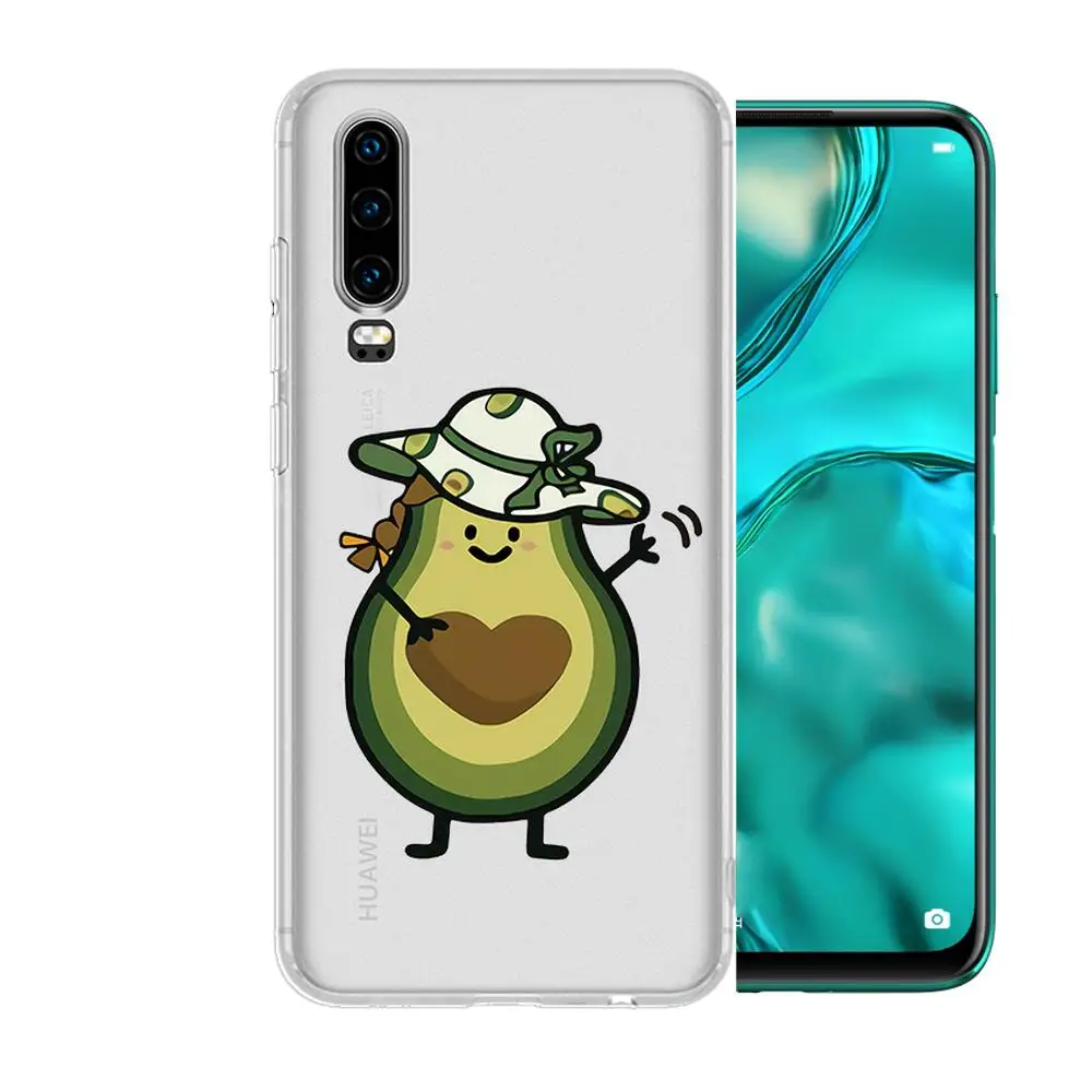 Модный авокадо аниме чехол для телефона Huawei p50 P40 P30 P20 P10 P9 P8 Lite E Pro Plus Etui оболочка