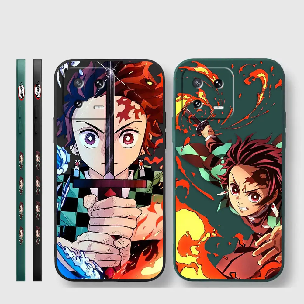 Case For Xiaomi PCOO F3 F4 F5 M3 M4 M5 X3 X4 X5 MIX 3 4 Black Shark 4 5 GT Pro 4G 5G Case Funda Shell Anime Demon Slayer Tanjiro