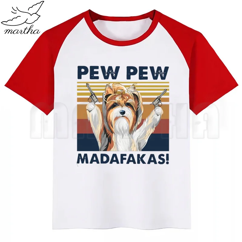 Pew Madafakas Children Print Girls & Boys T-shirt Fashion Casual Baby Clothes Kids Summer Funny Top,Drop Ship