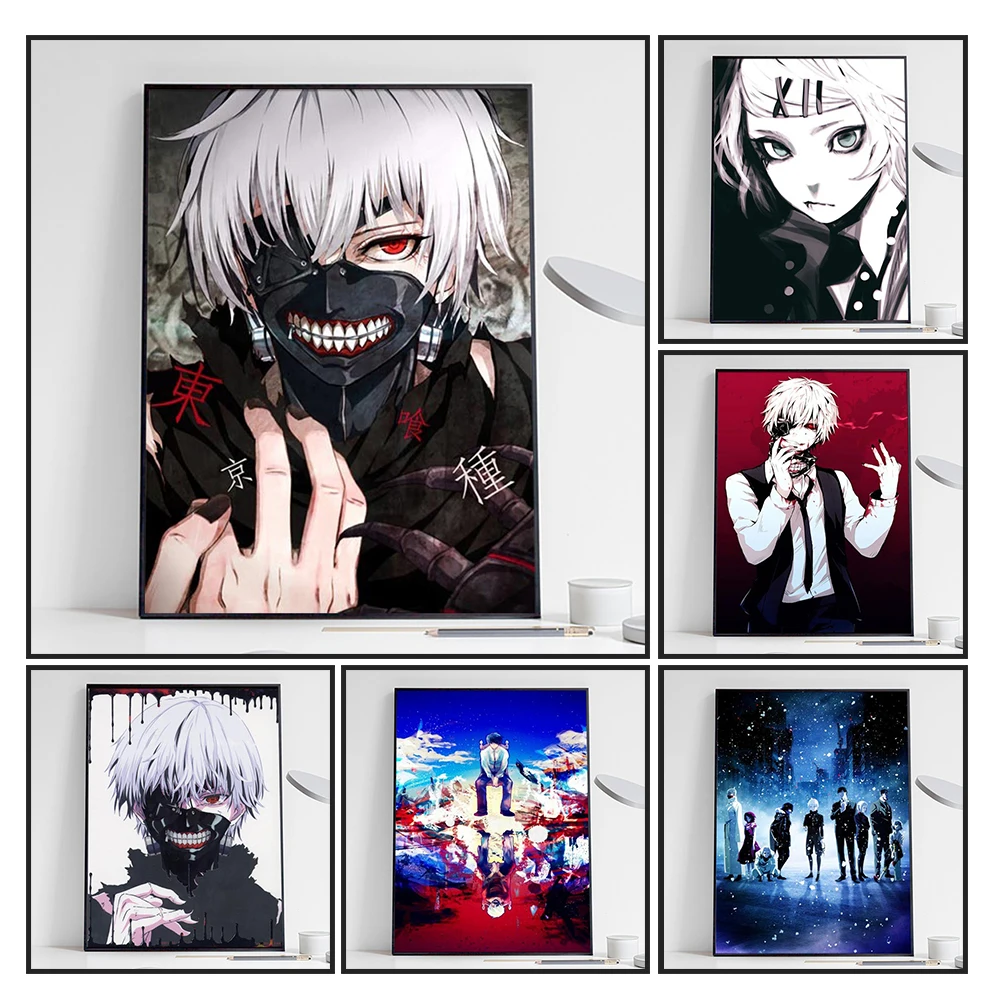 

Japanese anime tokyo ghoul Wall poster Prints Cool Anime figure aesthetic Canvas paintings Pictures Living Room Decoration