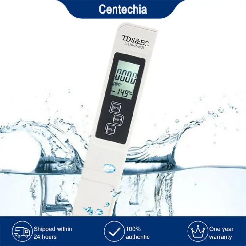 

Tds Ec Pen Three-in-one Lcd Screen Water Quality Test Pen Exact Data Retention Water Quality Tester Battery With Leather Case