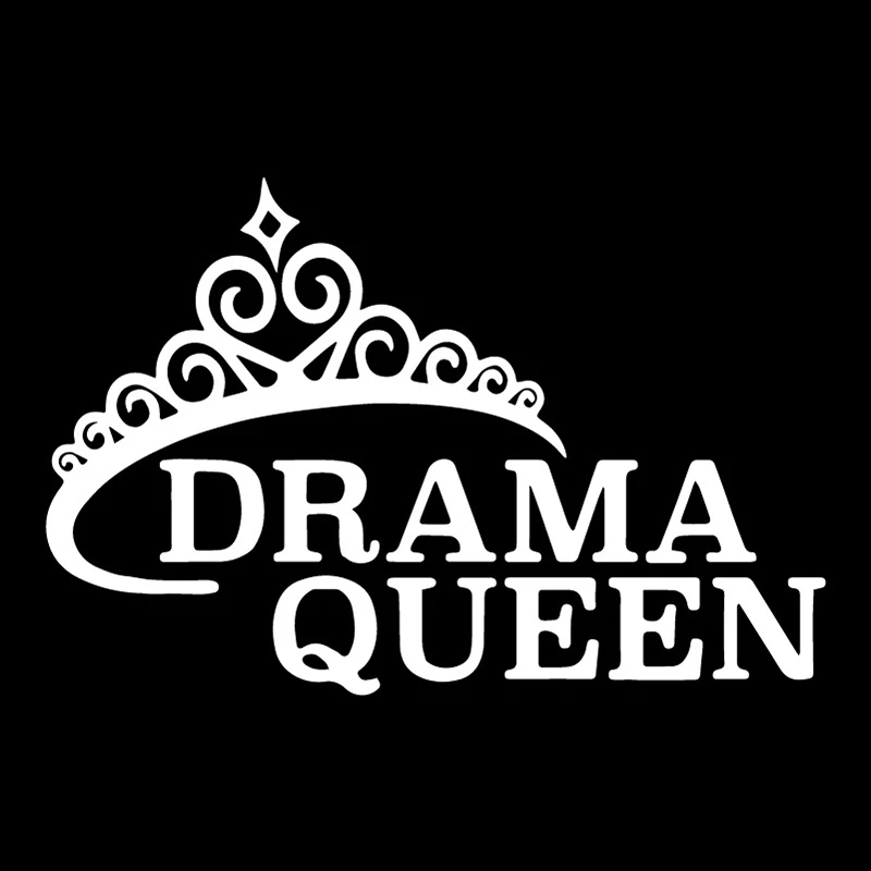 Creative DRAMA QUEEN Car Decals High Quality Window Decoration Personality Pvc Waterproof Black/white 17cm*11cm