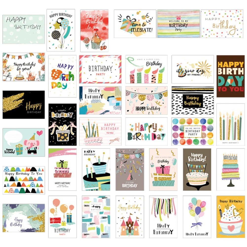 

36 Pcs Unique Birthday Cards Birthday Gift Cards Beautiful Birthday Cards Manual