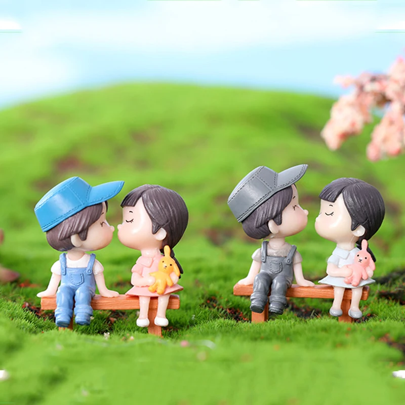 

2pcs/Set Figures Lover Couple DIY Mini Fairy Garden Ornament Doll Couple Gift Figurines Miniature Home Decoration