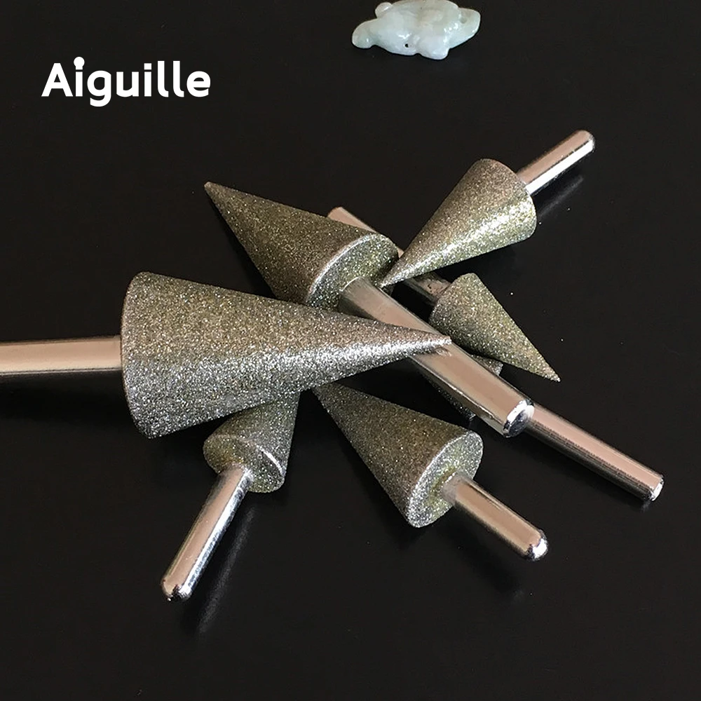 Фото Aiguille 30 градусов 80 #   Алмазная шлифовальная точка Каменные рабочие точки Алмазные шлифовальные заусенцы Пилинг-точка для обработки камня и металла №2