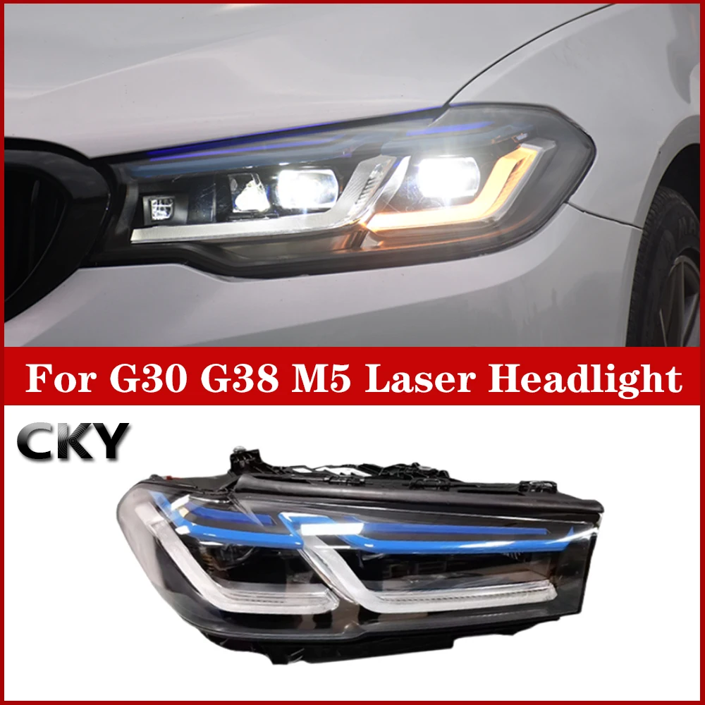 

Автомобильная лампа для BMW 5 серии G30 G38 M5 Лазерная фара 2018-2021 525i 530i 535i фара DRL сигнал синие брови автомобильные аксессуары