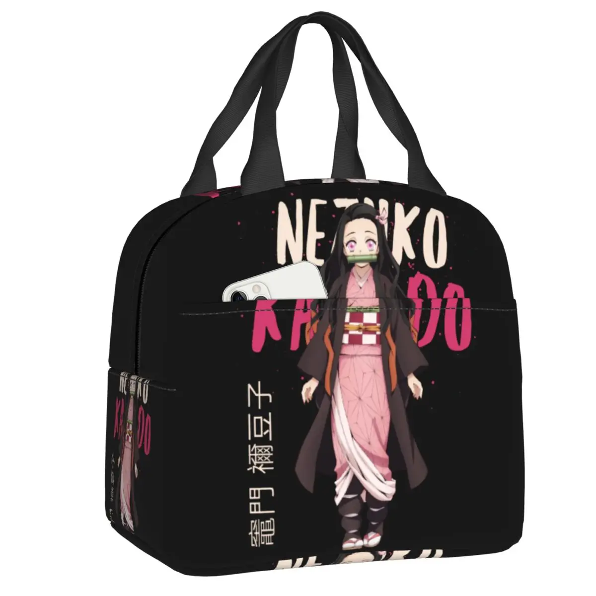 

Nezuko Kamado Demon Slayer Thermal Insulated Lunch Bag Kimetsu no Yaiba Resuable Lunch Container for Work Multifunction Food Box