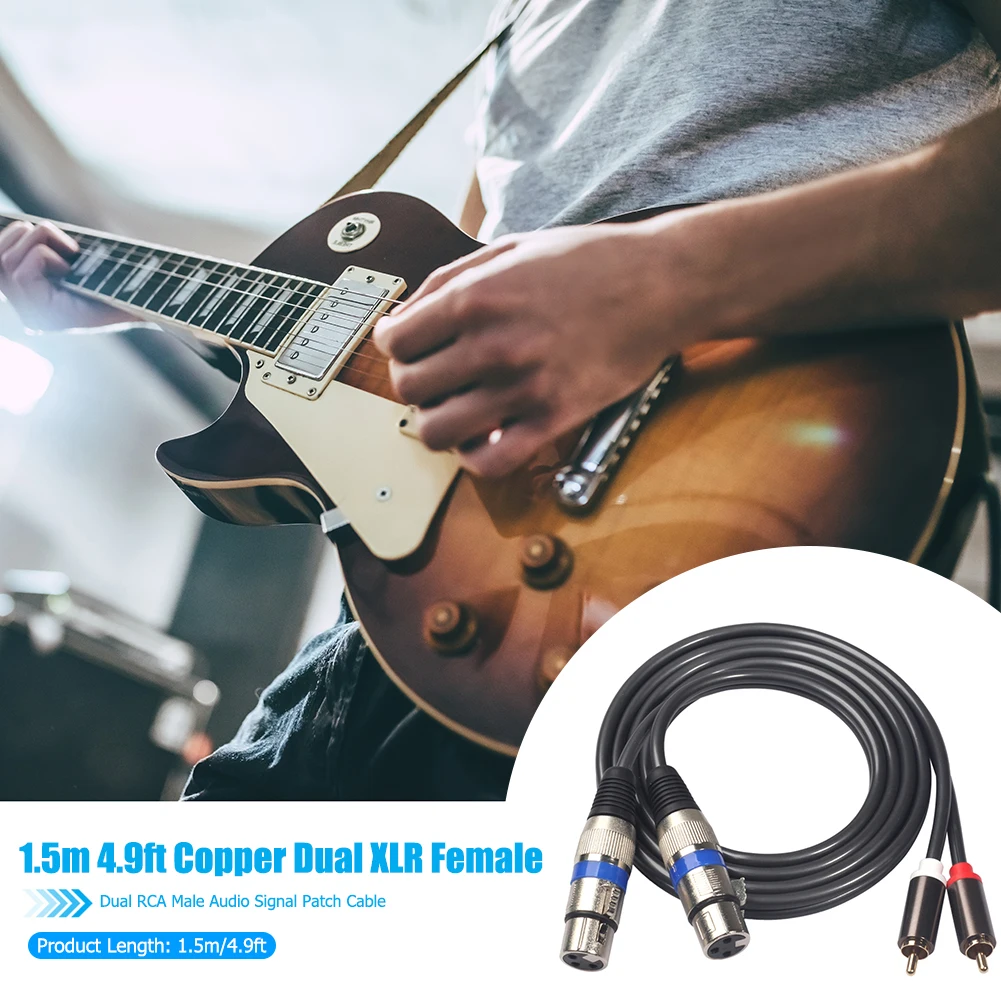 Штекер 2RCA на гнездо 2XLR аудиокабель провод для усилителя системы домашнего