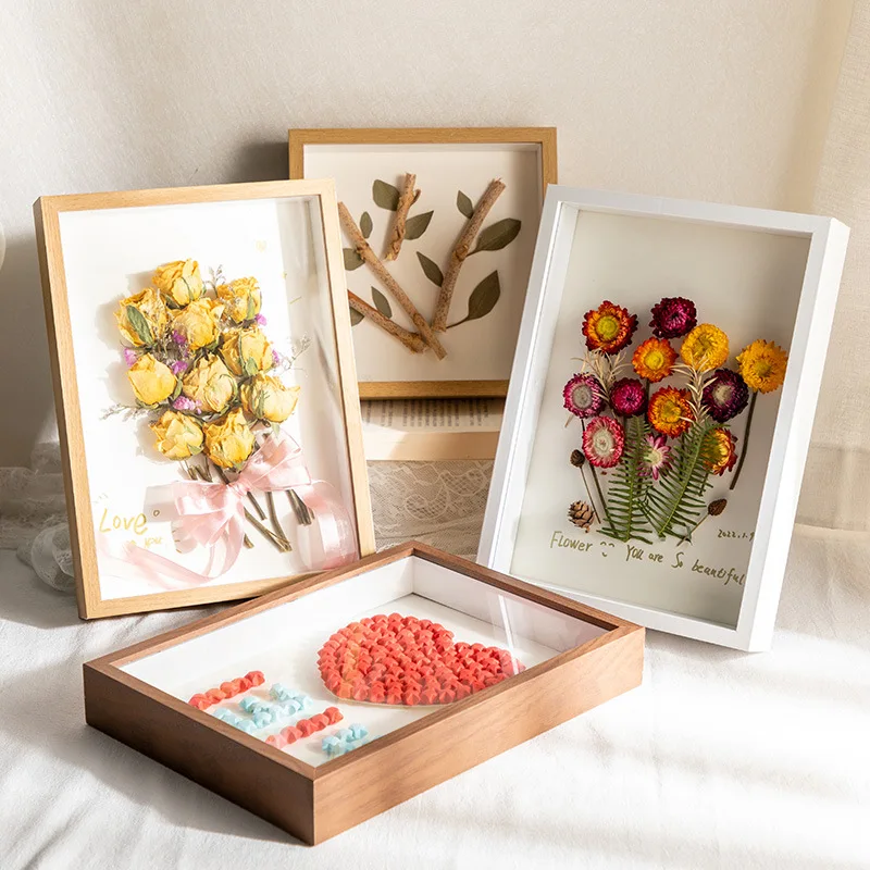 

DIY Wood Picture Frame Photo Shadow Box Depth 3cm Wooden Photo Frame For Displaying Three-Dimensional Works Nordic Decoration