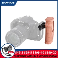 camvate wooden handle with quick release arca swiss clamp connection either side for dslr camera rigdv video cagered camera