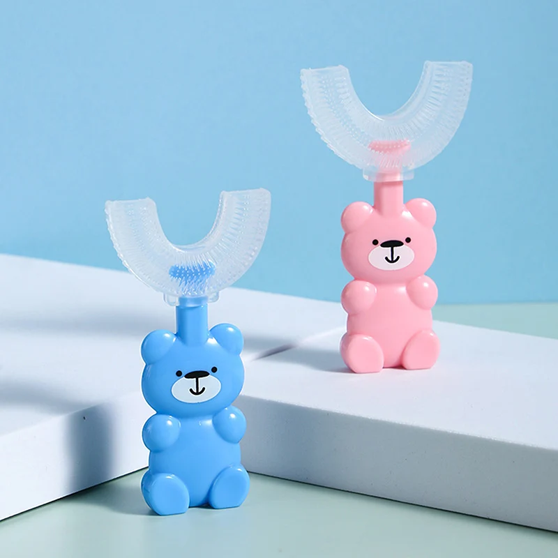 

U-shape Baby Toothbrush Silicone Cartoon Bear U-shaped Children's Teeth Cleaning