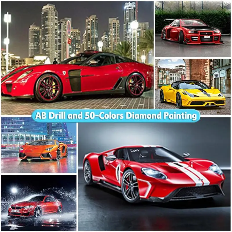 

Алмазная живопись AB, вышивка крестом автомобиля, полностью круглая/квадратная вышивка, сделай сам, 5D Вышивка из смолы, Декор для дома