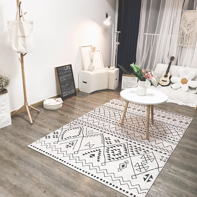 modern ribbed moroccan homestay living room carpet nordic bedroom study large area decorative rug bohemian color style floor mat free global shipping