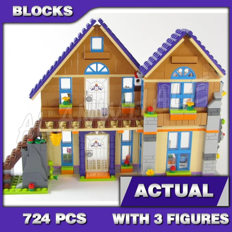 

724pcs Friends Heartlake 2-story Cabin-style Mia House Forest Family home 11204 Building Blocks Sets Compatible With Model