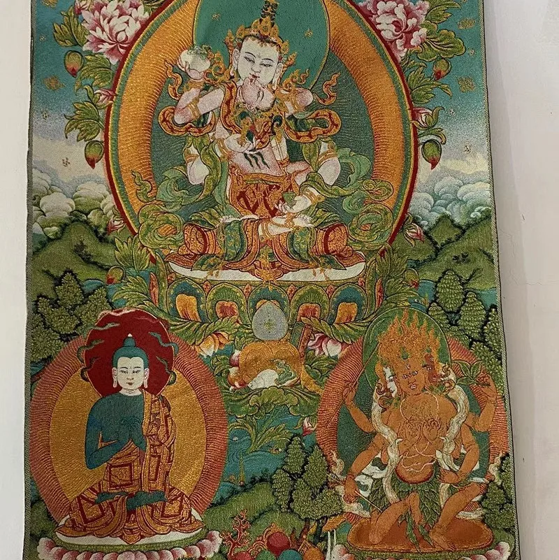 

Tibetan handmade brocade Buddha paintings Thangka cloth paintings, hanging paintings collection