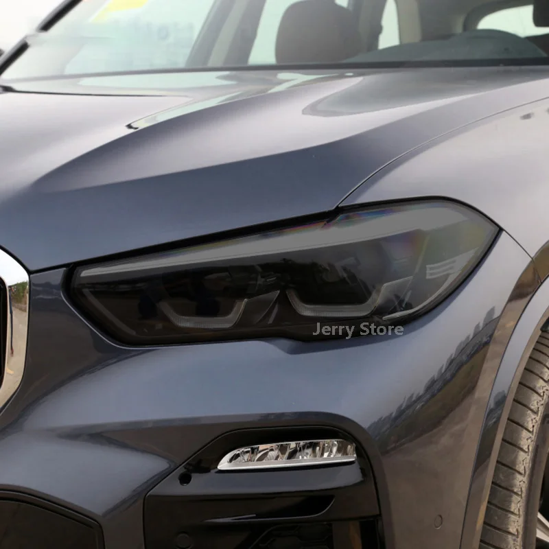 Прозрачная Черная защитная пленка для автомобильных фар BWM X5 2007