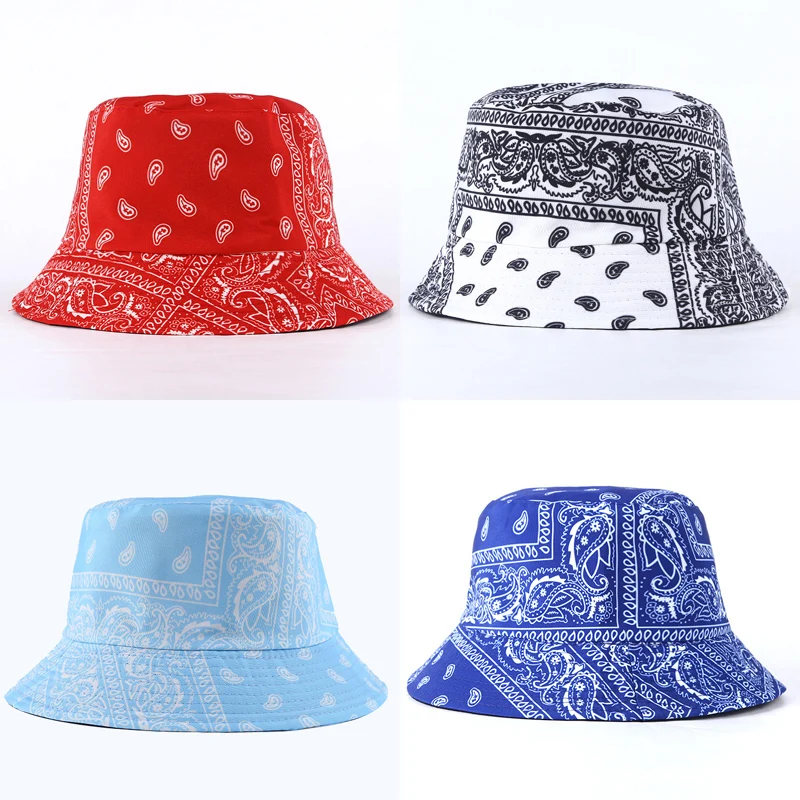 

Cashew Fisherman Hat Summer Outdoor Travel Leisure All-match Sun Hats Spring and Autumn Fashion Double-sided Wear Unisex Pot Cap