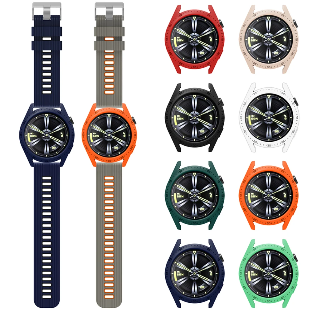 

For Huawei Watch GT 3 46mm Soft Silicone Case Screen Protector Scratch-resistant Protective Cover Bumper Shell