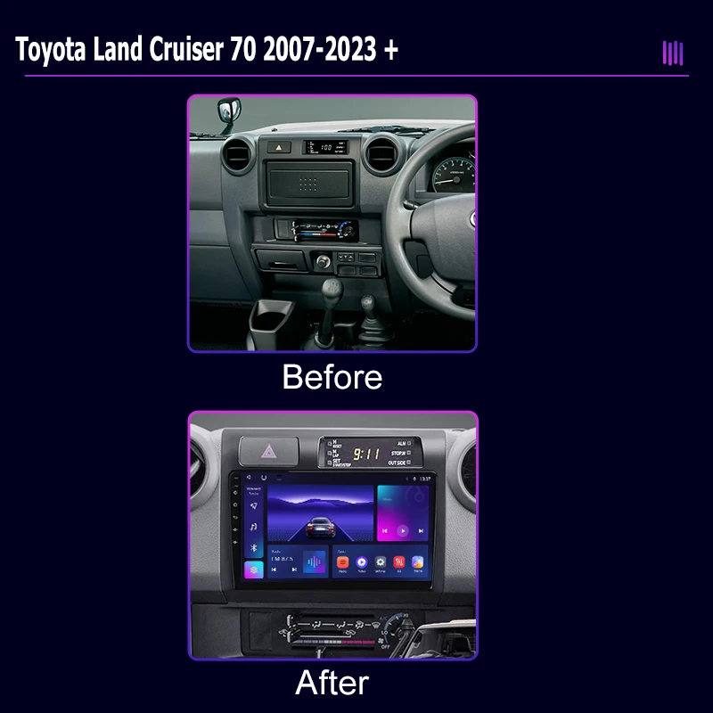 Автомобильное радио Roadivox Android для Toyota Land Cruiser 70 2007 2023 стерео GPS-навигация видео